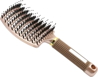 Ontklittende Haarborstel voor Vrouwen – Anti-Klit Haarborstel voor Nat Haar en Krullend Haar – Wet & Dry Massage Haarborstel – Professionele Styling Borstel voor Salon en Dagelijks Gebruik - Goud