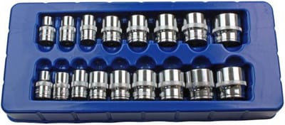Doppenset Metrisch - Dopsleutel Set - Auto Onderhoud - 17 Delig - 3/8 Inch - Zilver