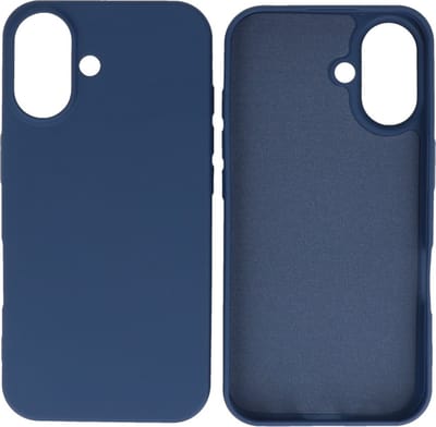 Hoesje Geschikt voor iPhone 16 Plus - Fashion Telefoonhoesje Backcover - Siliconen Hoesje - Navy