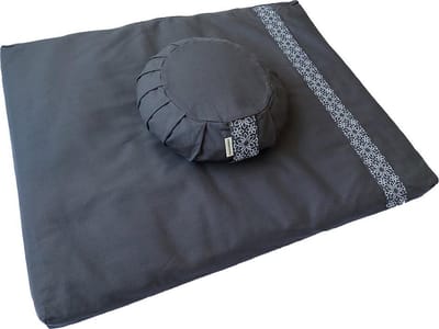 Samarali Meditatieset – Meditatiemat & meditatiekussen – 100% Katoen – Zafu & zabuton – Yoga zitkussen met boekweitkaf vulling – Ergonomisch ontwerp – Duurzaam geproduceerd