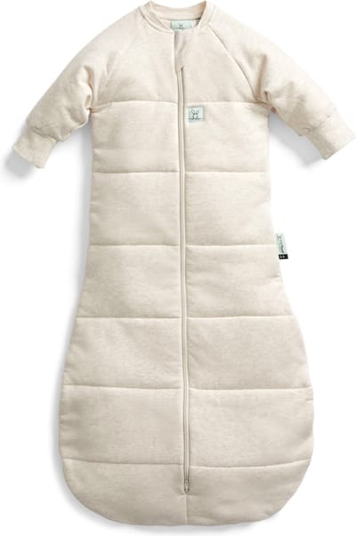 Ergopouch Jersey Slaapzak met mouwen - 3,5 Tog - Slaapzak - Slaapzak Baby - Slaapzakken - 3-12 md - Oatmeal Marle