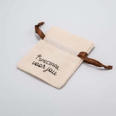 Cadeauzakje canvas; speciaal voor jou, cadeau idee verjaardag, cadeauzakje voor sieraad, geluksmunt, Valentijnsdag