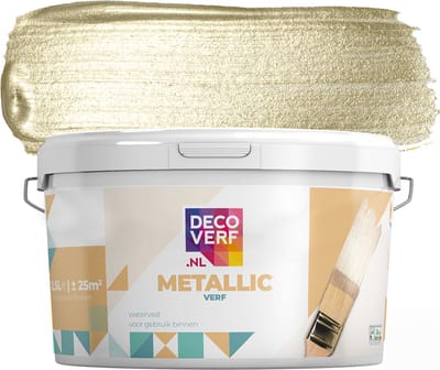 Decoverf metallic verf pistache zilver, 2.5L