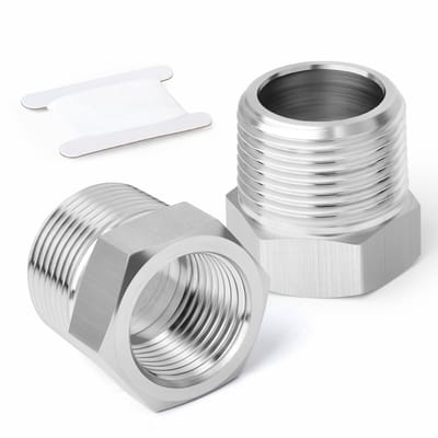Dailygoods - Reducer Hex Bushing - Roestvrij staal - 2 stuks - Adapter Fitting - 1/2" naar 3/8" - Geschikt voor leidingen - Kwaliteit