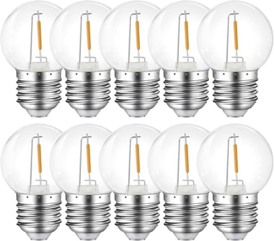 Set van 10 Decoratieve LED Lampen E27 - Warm Wit 2700K - 1W Filament Stijl - Energiezuinig