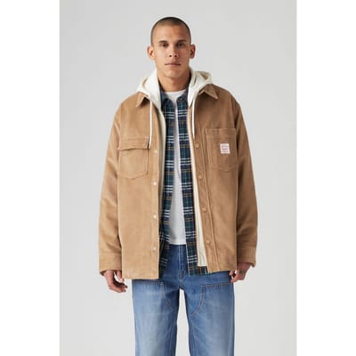 Levi's Telegraph Overshirt Tiger's Eye Maat: S | Lichte Jassen Outlet | Heren | Beige