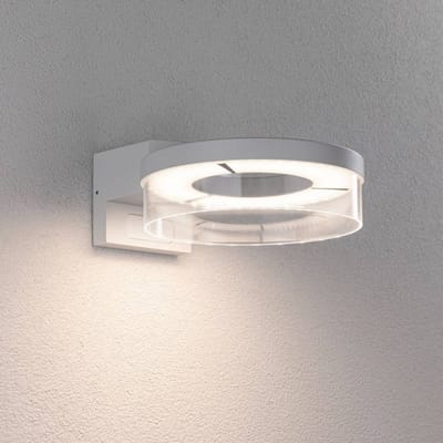 LED-wandarmatuur voor buiten Capera Schemergestuurde bewegingsmelder (IR) IP44 231 mm 3000K 8W / 1,2W 700lm 230V Wit Aluminium