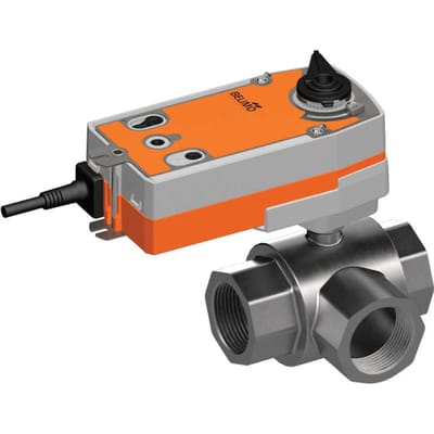 Belimo 3-Weg Kogelkraan Rp2 Kvs75 24-125VDC/24-240VAC Fail-Safe NO 75s 2-Punt 20Nm IP54 R3050-BL4/SRFA-O