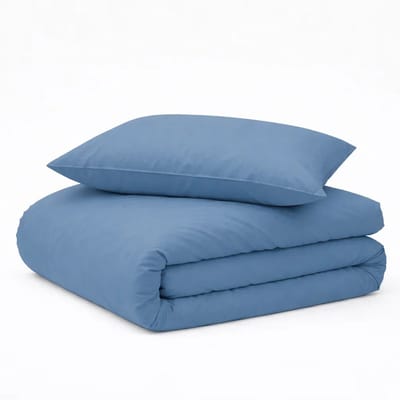 Decoware Baby Dekbedovertrek Set - 100x135 cm - Blauw - 100% Ademend Katoen - Inclusief Kussensloop 40x60 cm