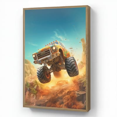 Nachtlampje 60x90 cm - Kinder lamp - Monstertruck - Kind - Jongen - Auto - Tafellamp kinderkamer draadloos - Slaapkamer lampje - Bedlamp kinderen - Kinderlampje - Wandlamp babykamer - Nachtlampjes