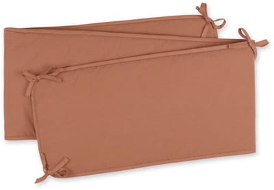 BEMINI Bed en Park omrander - 30x180cm - Puur katoen - Moka