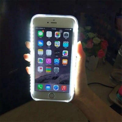 New Age Devi - Telefoonhoes met licht-LED-verlichting geschikt voor iPhone 12 12 Pro - Smartphone-hoesjes - Selfie-lichtgevend