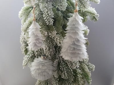 House of seasons Veren Hang ornament met verlichting L.blauw set van 20