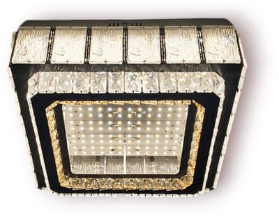 Luxe Vierkante Kristallen LED Plafondlamp - 45x45cm met Afstandsbediening & App-bediening