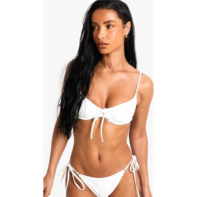boohoo Dames Swimwear Essentials Beugel Bikini Top | White | Maat: 30B