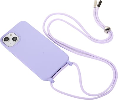 Hoesje met koord - Geschikt voor iPhone 11 Pro Max Silicone hoesje met koord - Back cover met koord - Cord Case - Paars