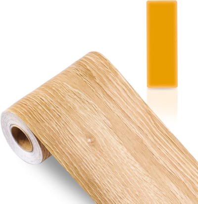 Muurgrens decoratie voor badkamer en woonkamer - Brede zelfklevende trim, waterdicht (koffie eiken)