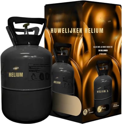 RUX® Helium Tank voor Ballonnen - Helium Tank - 30 ballonnen - Zwart - 50cm x 50cm x 30cm
