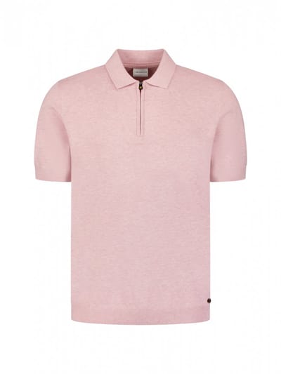 No Excess Pullover short sleeve polo zip mela light mauve