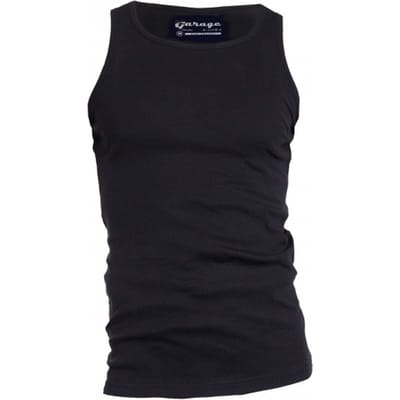 Garage 401 - Singlet Semi Bodyfit ronde hals zwart L 100% katoen 1x1 rib