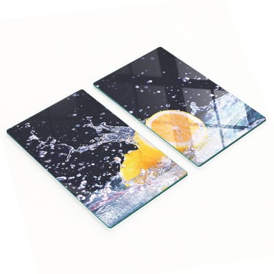 Decoratieve glazen serveerplanken voor snacks en citroenwater, 2x30x52 cm