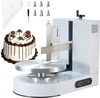 Taartdecoratiemachine - Moeiteloos En Precies, Taarten van 6-14 Inch, Geluidsarm, Verstelbare Schraper, Wit voor Professionele en Hobbybakkers