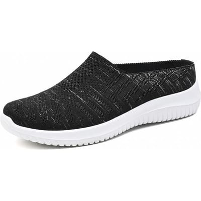 Dames Schoenen Nieuwe Dames Schoenen Grote Maten Stof Schoenen Ademende Flyknit Schoenen Zachte Zool Casual Moeder Schoenen 41 black