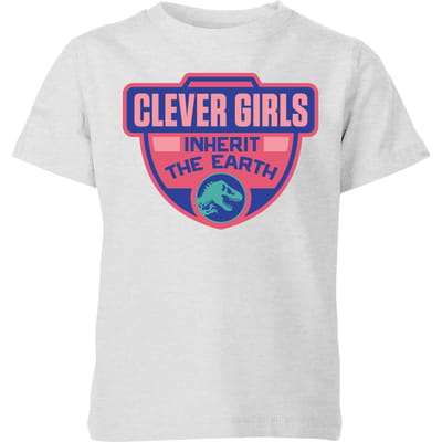 Jurassic Park Clever Girls Inherit The Earth Kids' T-Shirt - Grey - 98/104 (3-4 jaar)