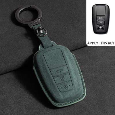 Suede Autotoets Afstandsbediening Sleuteletui Cover Voor Toyota Rav4 Crown Hilux Fortuner Camry Land Cruiser Prado Prius Camry Chr C-Hr Beschermer Fob black