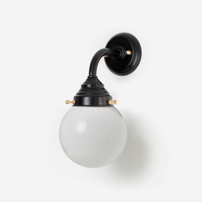 Buitenlamp - Wandlamp Bol Ø 15 cm Curve Zwart - Art Deco Trade