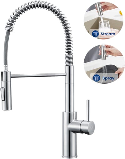 Auralum Max Keukenkraan met Uittrekbare Uitloop - Keukenmengkraan - Handdouche Met 3 straalsoorten - Uittrekbaar - Flexibele Slang - Chroom