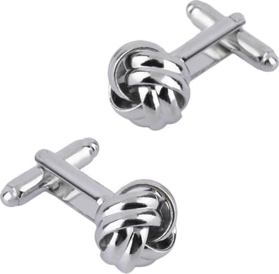 Fako Bijoux - Manchetknopen - Gevlochten Knoop - Ø 14mm - Zilverkleurig
