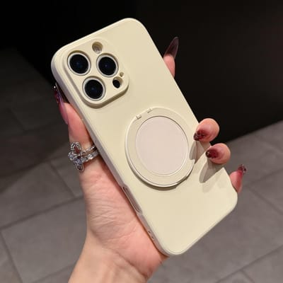 360° Roterende Standhouder Vloeibare Siliconen Hoesje Voor iPhone 16 E 15 14 Plus 13 12 Mini 11 Pro Max Ring Kickstand Grip Beugel Cover iPhone 13 mini