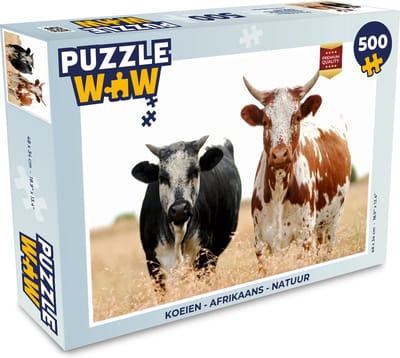 Puzzel Koeien - Afrikaans - Natuur - Legpuzzel - Puzzel 500 stukjes