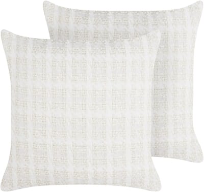 DOURIS - Sierkussen set van 2 - Lichtbeige - 45 x 45 cm - Polyester