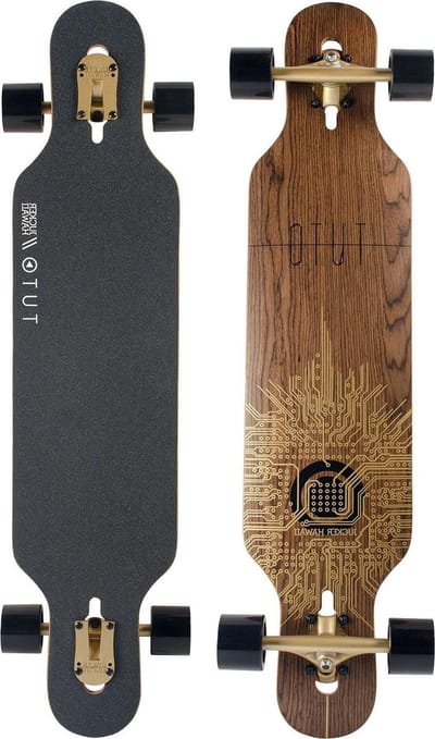 Longboard Compleet - Cruiser Freeride - Soepel Rijden - Drop Through Mount - 99 cm Lengte - Wit