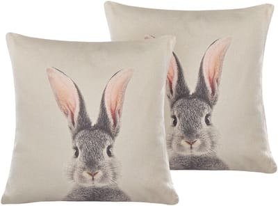 QUERCUS - Sierkussen set van 2 - Taupe - 45 x 45 cm - Polyester