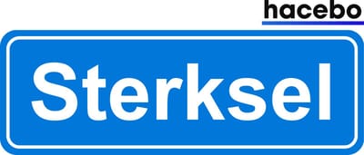 Hacebo - Plaatsnaam Sticker - 29x10 CM - Sterksel sticker - Verkeersborden sticker - grappige cadeaus - Sterksel