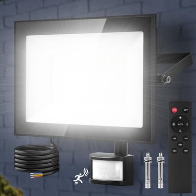Led-spot met bewegingsmelder - 10.000 lm - Koudwit - Waterdichte Buitenverlichting voor Garage en Tuin