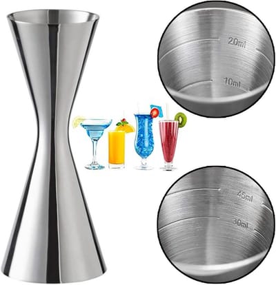 Luxe Barmaatje - 30/45ml - Cocktail - Jigger Maatbekertje - Maatbeker Cocktail - Jigger voor Cocktails - Cocktail Maatbeker - Drankmaatje - Maatschenker - Cocktailmaatje - Drank Maatbeker - Bar Butler - Mixing glas - 1 Stuck