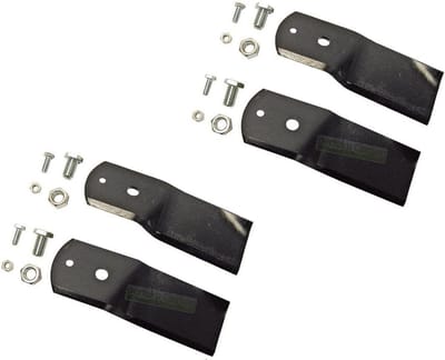 Dailygoods- Messen 4 x 17 cm - Gecertificeerd Staal - Scherp en Uitgebalanceerd - Compatibel met Stiga - Set van 2 - Inclusief Schroeven en Moeren - Grasmaaierbladen