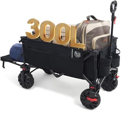 Opvouwbare Festivalwagen met Remmen - 300L Strandwagen voor Camping en Tuin