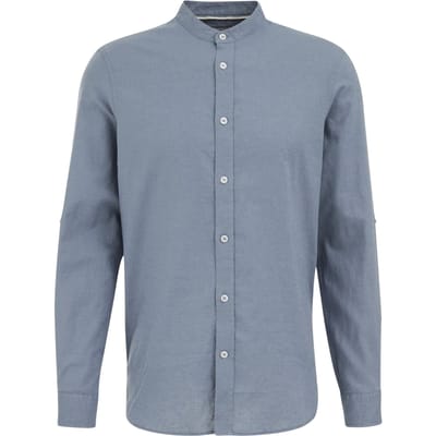 We Fashion Shirt Greyish Blue Maat: XL | Overhemden Outlet | Heren | Blauw