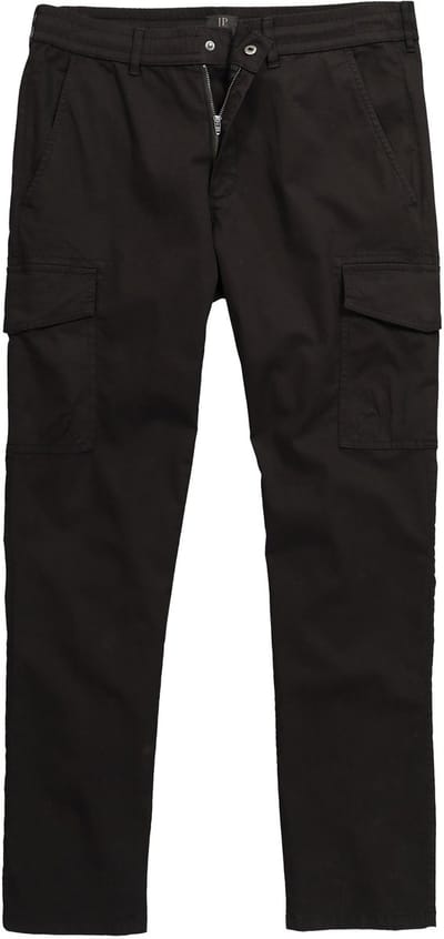 JP 1880 - Heren - Cargobroek FLEXNAMIC® straight fit tot maat 72 - Zwart - Maat 70