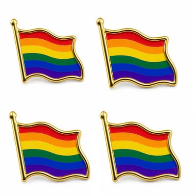 Regenboog Vlag Pins – Set van 4 Pride Pins – LGBTQ+ Badge Speldjes – Regenboogvlag 21 x 19 mm