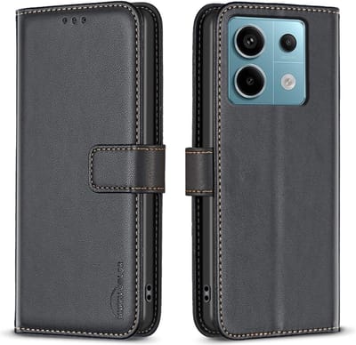 BINFEN Hoesje - Geschikt voor Xiaomi Redmi Note 13 Pro 5G / Poco X6 Hoesje - BINFEN Color Book Case - Zwart