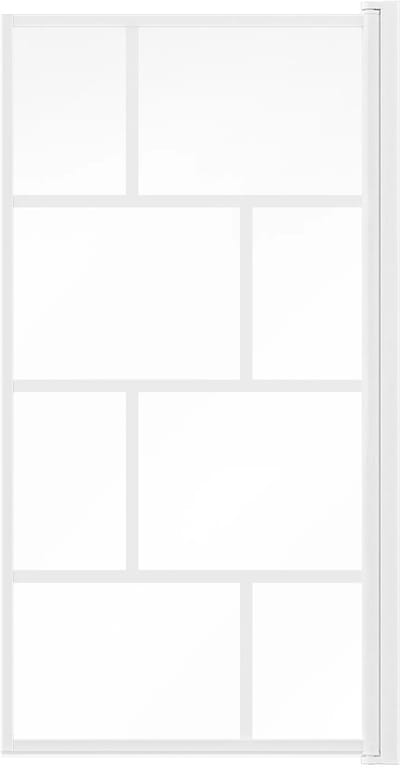 Vente-unique Industriële draaibare badwand - 70 x 140 cm - Mat wit - Glas - RIVANON