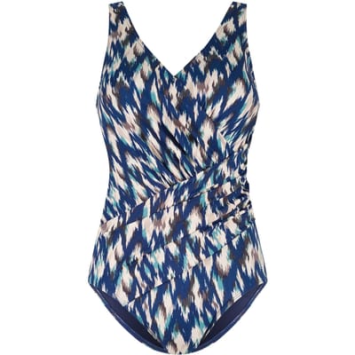 Ten Cate badpak soft cup v-neck ikat blue voor Dames | Maat 48