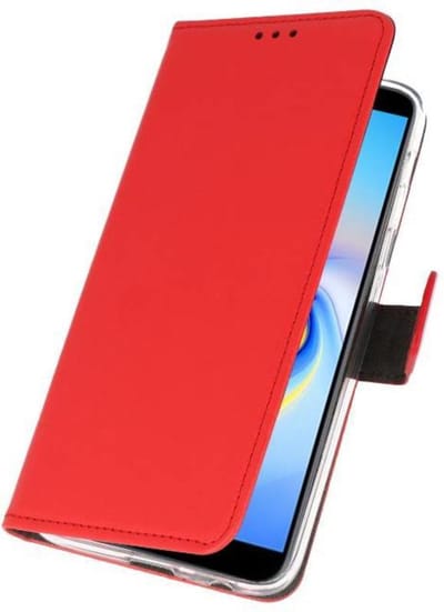 Booktype Telefoonhoesjes - Bookcase Hoesje - Wallet Case - Geschikt voor Samsung Galaxy J6 Plus - Rood