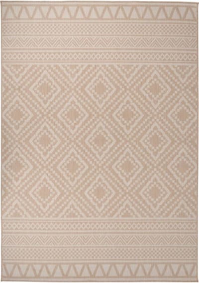 vidaXL - Buitenkleed - met - patroon - platgeweven - 140x200 - cm - bruin